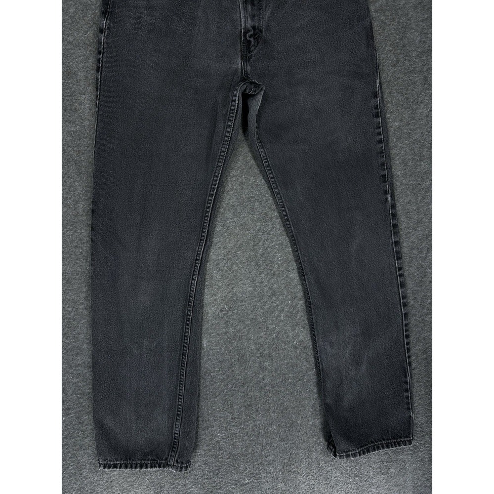 Levis 505 Regular Fit Jeans Mens 32x34 (fits 30x32) Black Denim Straight Leg Y2K - Picture 3 of 13
